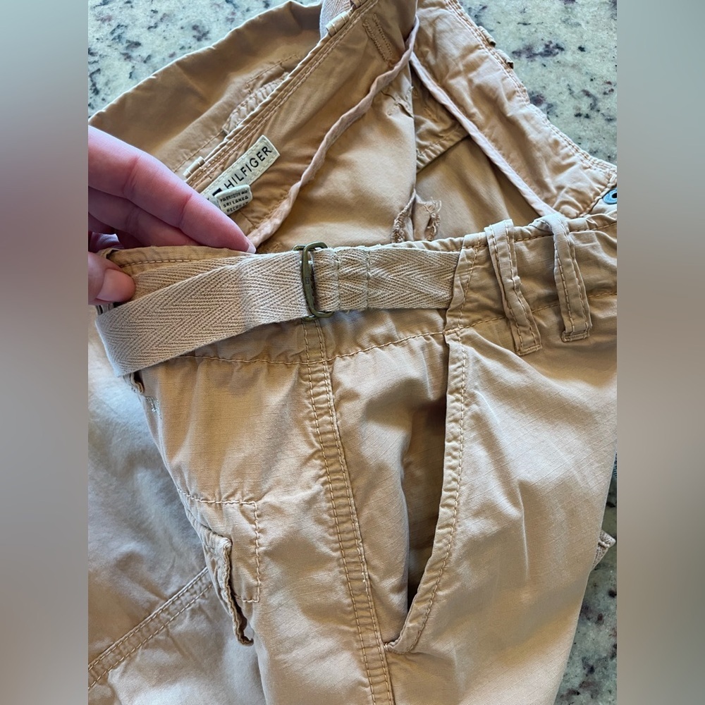 Pristine vintage rare Y2K 100% cotton, Tommy Hilfiger khaki cargo skirt SZ 2 - Picture 7 of 8